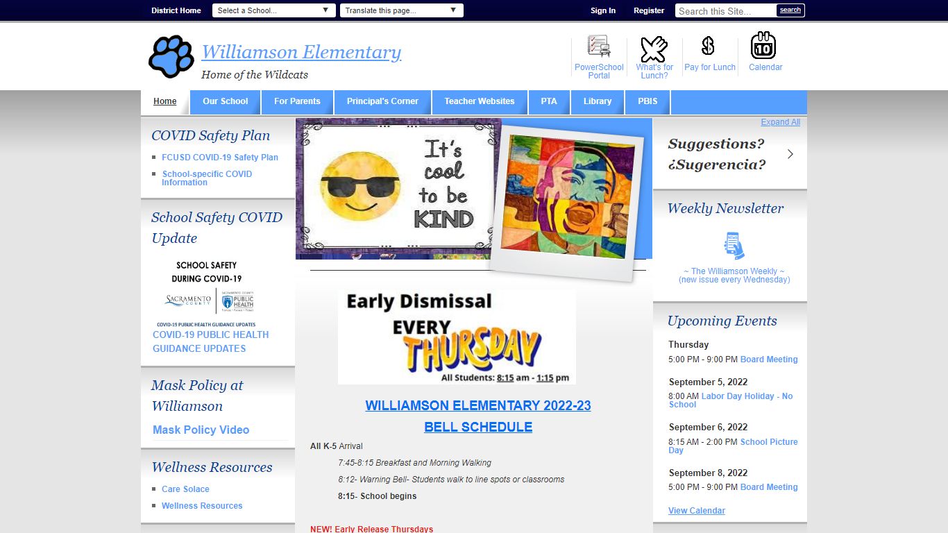 Williamson Elementary / Homepage - Folsom Cordova Unified School District